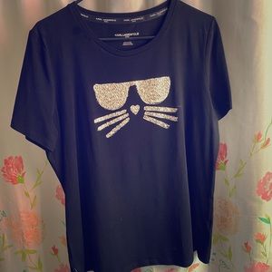 Karl Lagerfeld cat face t-shirt.